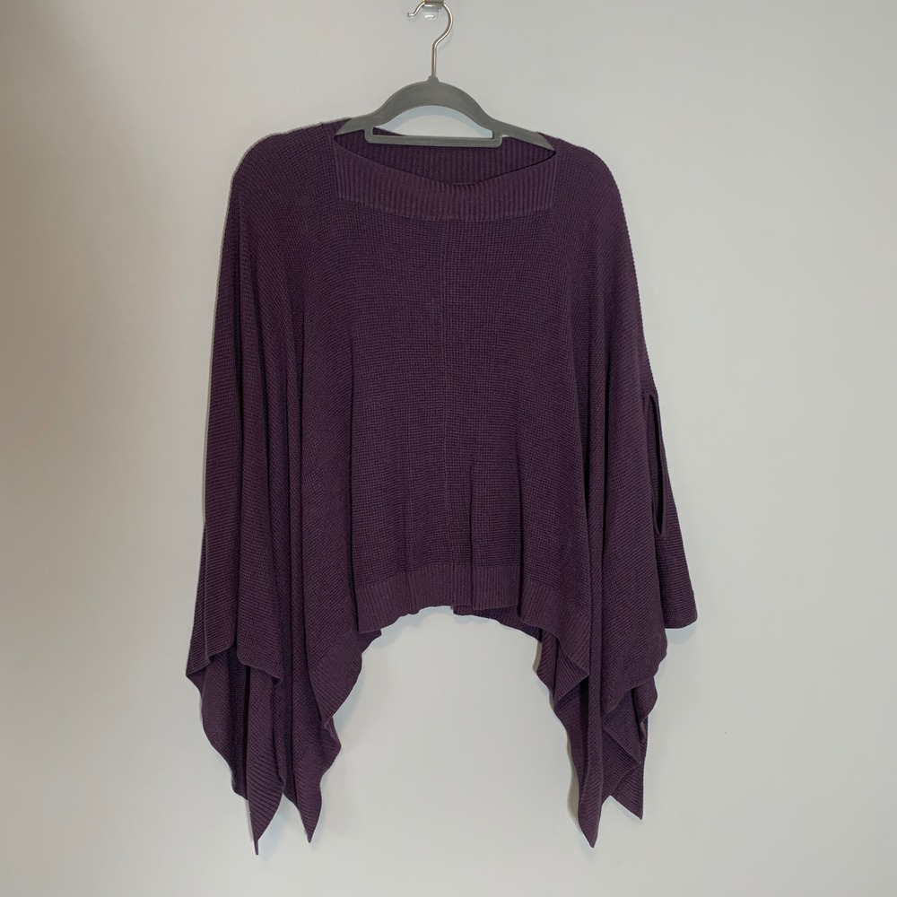Lululemon Oversized Waffle Knit Poncho Sweater Purple O/S - Picture 1 of 7